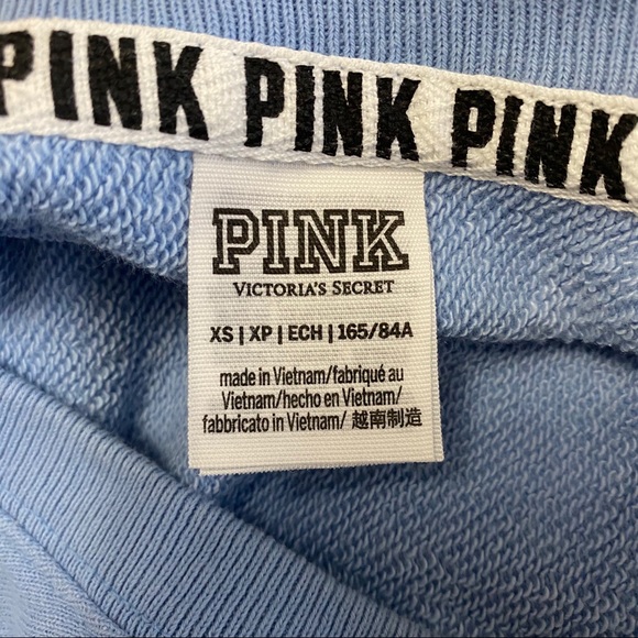 VICTORIA SECRET PINK CREW NECK BABY BLUE SWEATSHIR - Picture 7 of 8